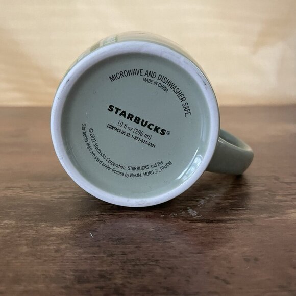 Starbucks Mug Green 2021 Happy Birthday Candles Ceramic 10 oz Coffee Cup Siren - Picture 8 of 8